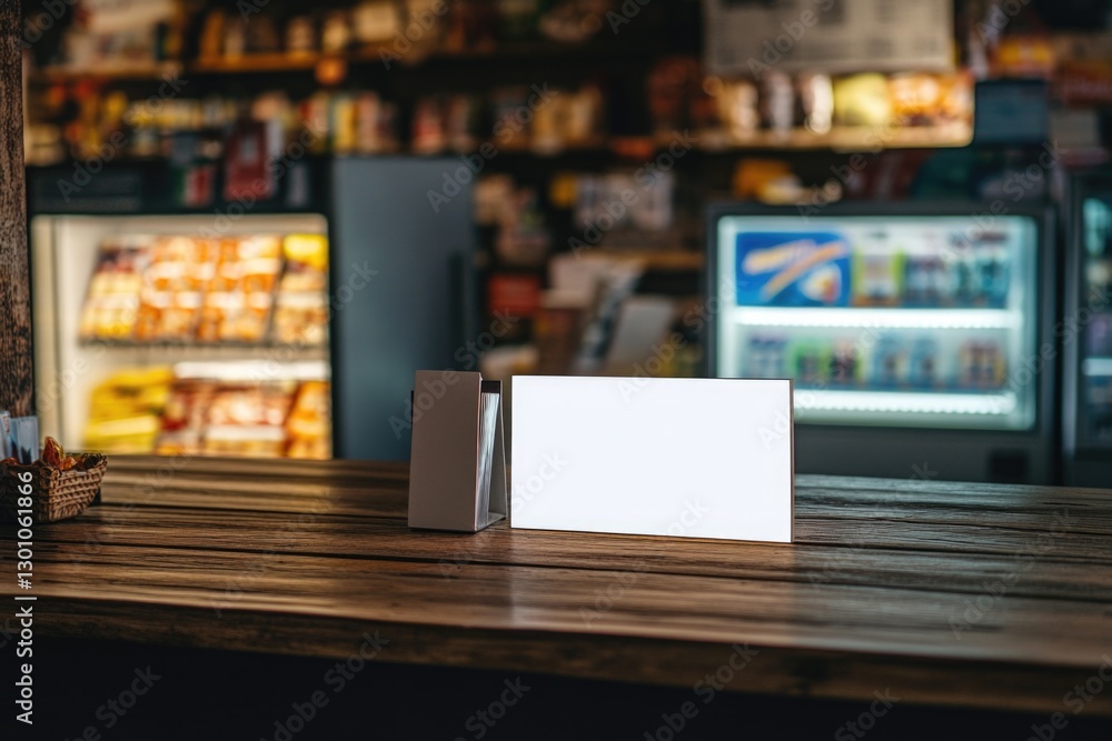 White card on wooden table White card on wooden table