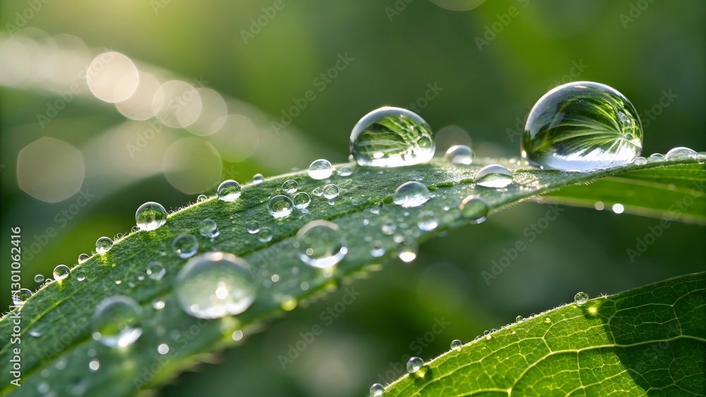 Crystal-Clear Water Droplets on Leaf Macro Nature Photography V6 Crystal-Clear Water Droplets on Leaf Macro Nature Photography V6