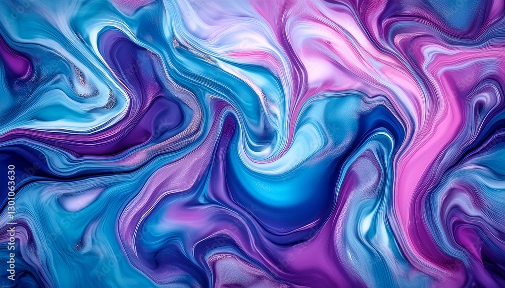 Obraz premium 형형색색의 물감이 자연스럽게 섞이며 마블링 효과를 형성하는 패턴