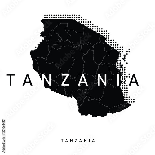 Tanzania map illustration vector