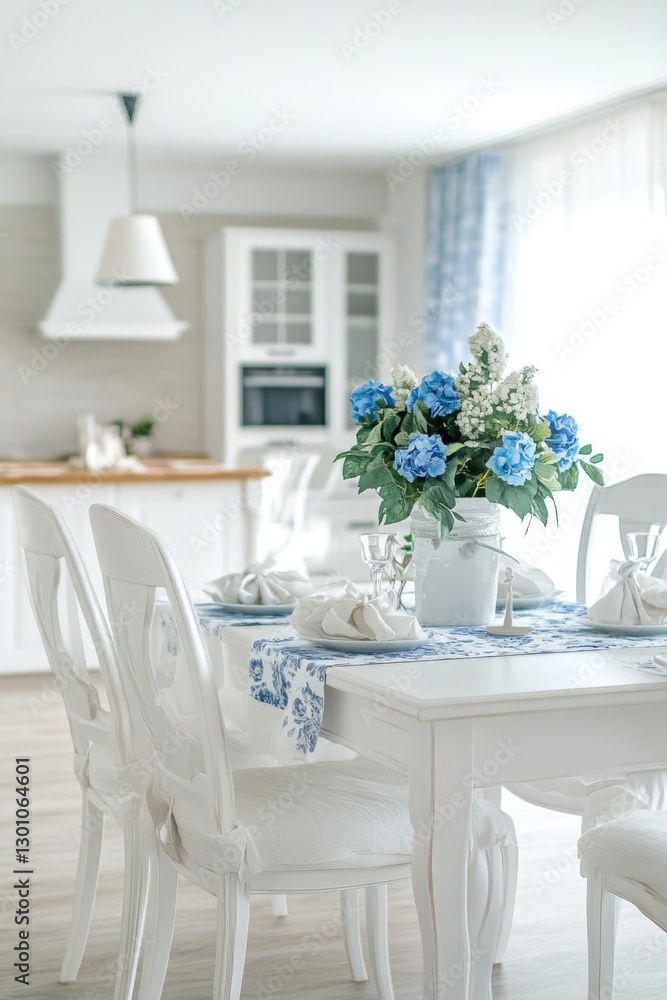 Dining Room Table with Flowers Dining Room Table with Flowers