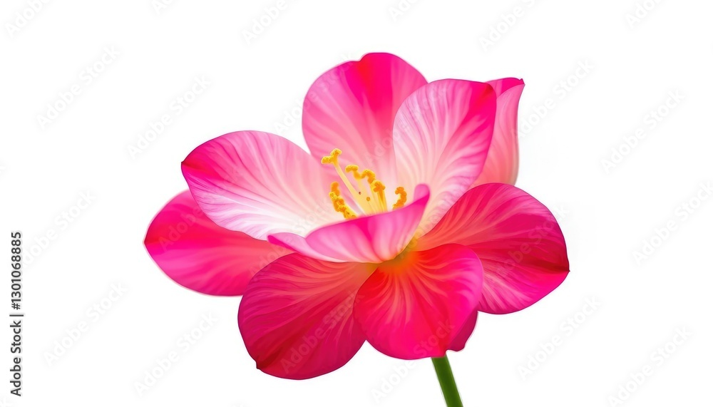 Fototapeta premium A single, vibrant bloom isolated on a pure white background, delicate, orange