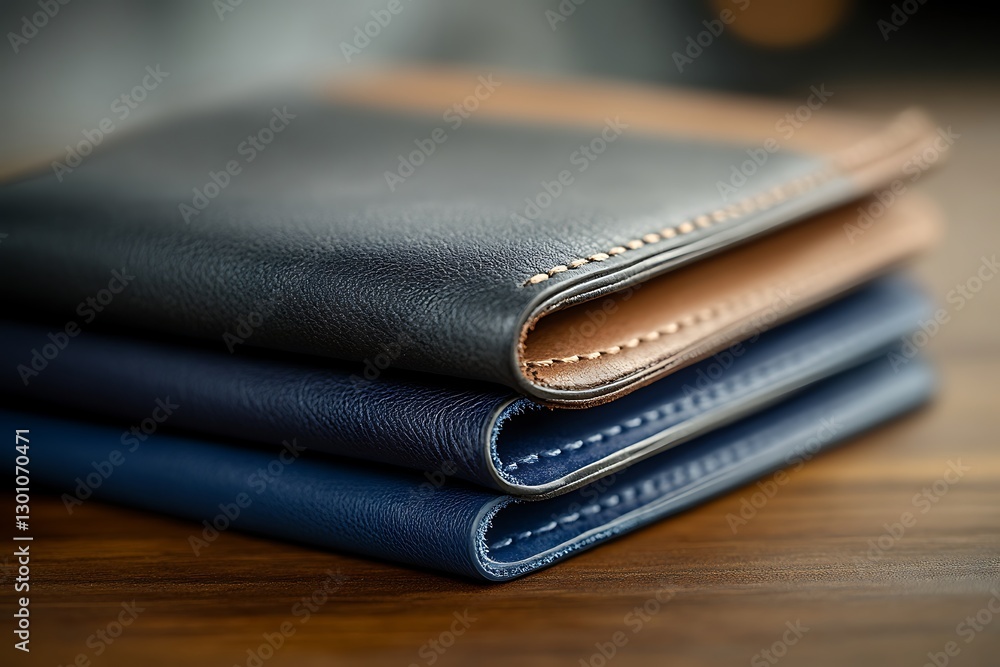 Stacked Leather Wallets in Classic Colors Stacked Leather Wallets in Classic Colors