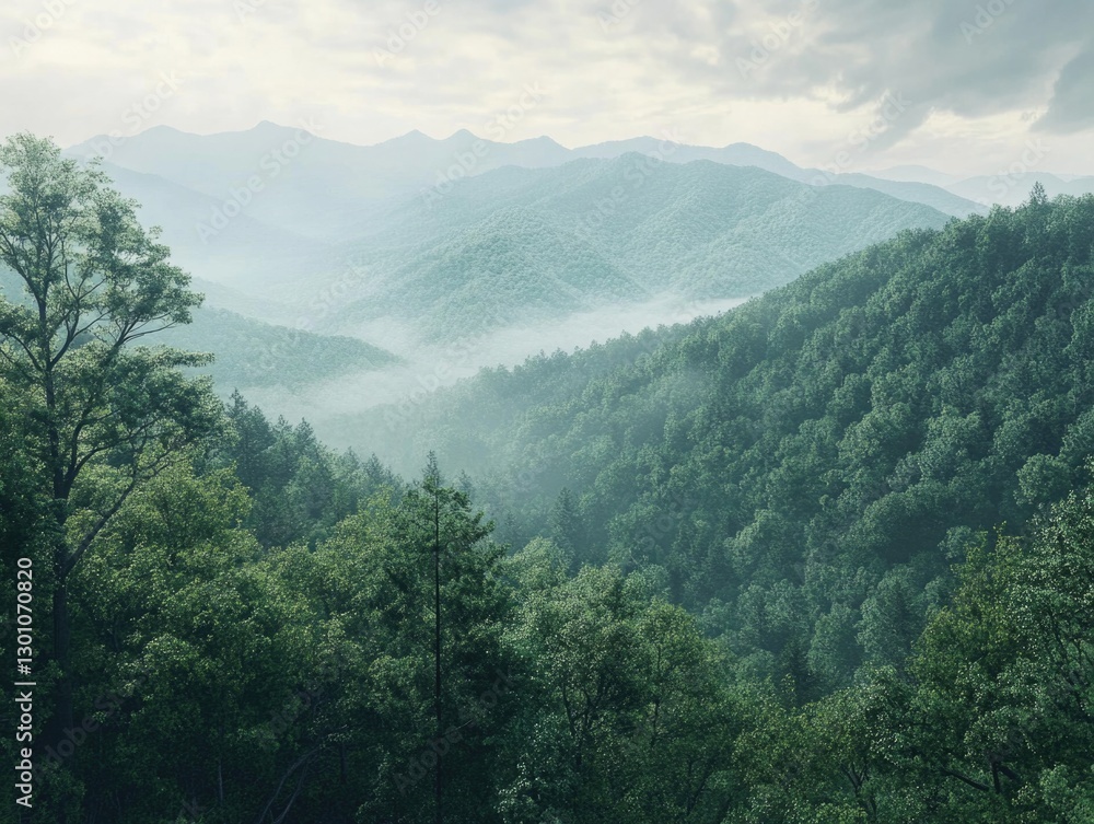 Fototapeta premium Mountain Range with Trees