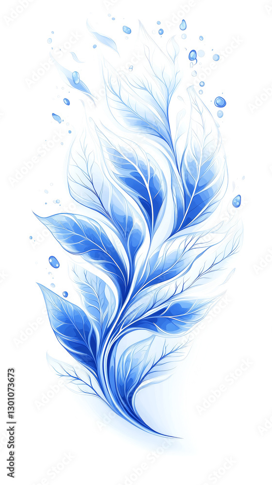 Obraz premium Ethereal white and blue fan coral with delicate, flowing patterns and a graceful underwater essence. Concept of marine elegance, organic beauty, and ocean harmony.