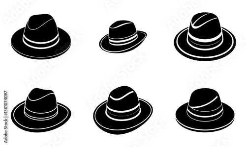Boater Hat silhouette vector