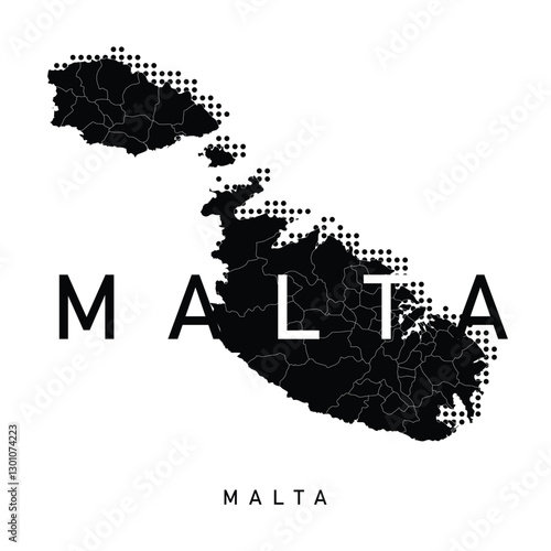 Malta map illustration vector