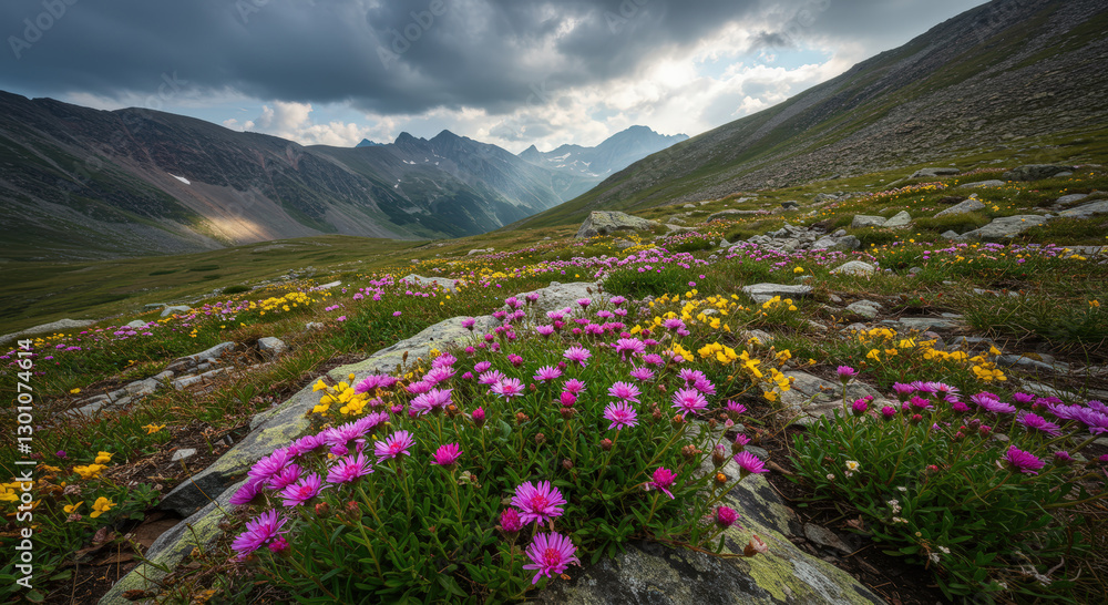 Mountain Bloom: Wildflowers in an Alpine Meadow Mountain Bloom: Wildflowers in an Alpine Meadow