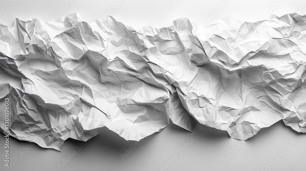 Crumpled white paper texture, studio shot, background, design Crumpled white paper texture, studio shot, background, design