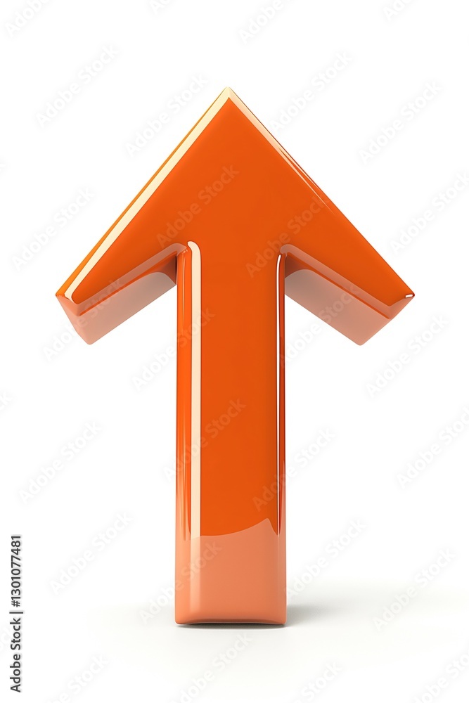 A shiny, three-dimensional orange arrow pointing upwards, symbolizing growth and progress. A shiny, three-dimensional orange arrow pointing upwards, symbolizing growth and progress.