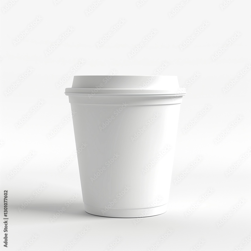 A minimalist view of a plain white coffee cup, perfect for branding or design mockups. A minimalist view of a plain white coffee cup, perfect for branding or design mockups.