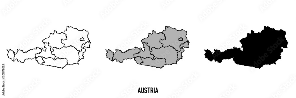 Fototapeta premium High detailed vector map - Austria 