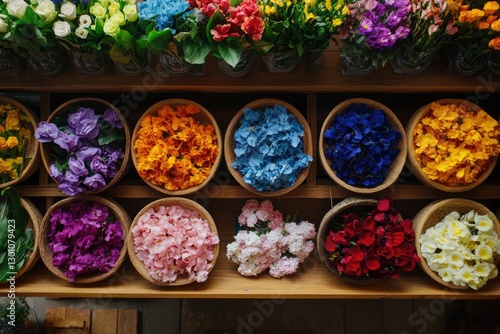 Flower Arrangement on Shelf