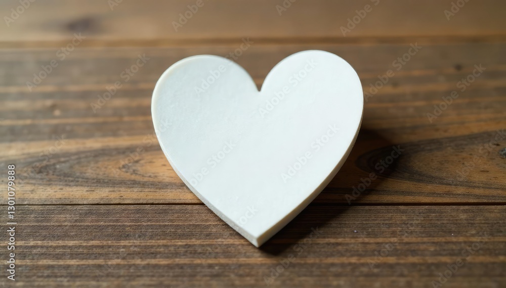 White Heart Shape on Wooden Surface Simple and Elegant, natural, elegant, surface White Heart Shape on Wooden Surface Simple and Elegant, natural, elegant, surface