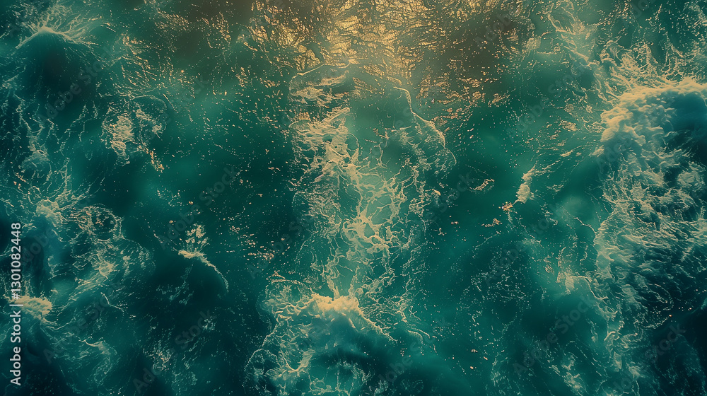 Aerial View of Deep Blue Ocean Waves Aerial View of Deep Blue Ocean Waves
