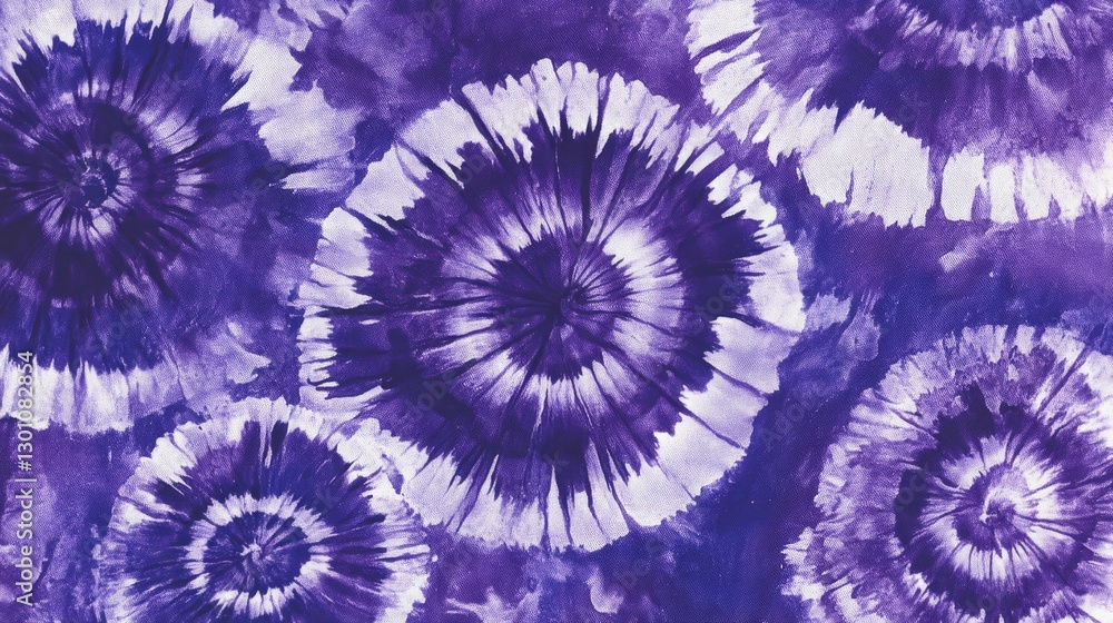tie-dye designs in various shades of purple, creating an abstract and colorful background for design projects. The spiral shapes are prominent, with hints of white accents to highlight the texture