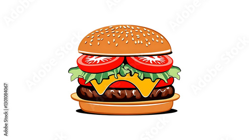 hamburger on black background