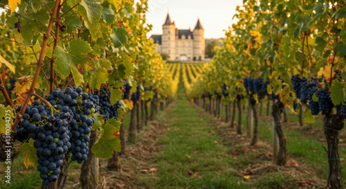 Vineyard Vista: Grapes at Chateau in Bordeaux