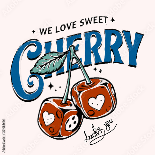 Cherry fruit print. Nature fruit print design. Cherry farm artwork. Organic food artwork for for t-shirt. Fruit vintage t-shirt design. womens girls graphics.