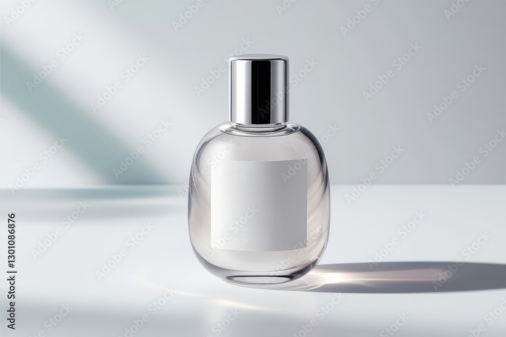 Soft, natural light highlights a minimalist mandelic acid serum bottle mockup, designed for beauty and skincare marketing Soft, natural light highlights a minimalist mandelic acid serum bottle mockup, designed for beauty and skincare marketing