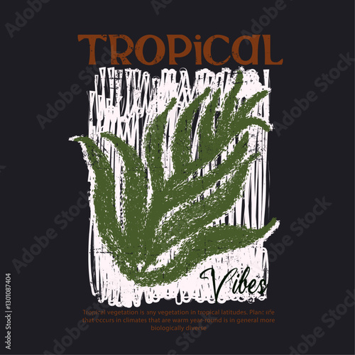 Nature leaves, green tropical forest, tropical Brush Background. hand drawn vintage art. Art in free and uncluttered lines.  Hand-drawn illustration of coconut trees and tropical.