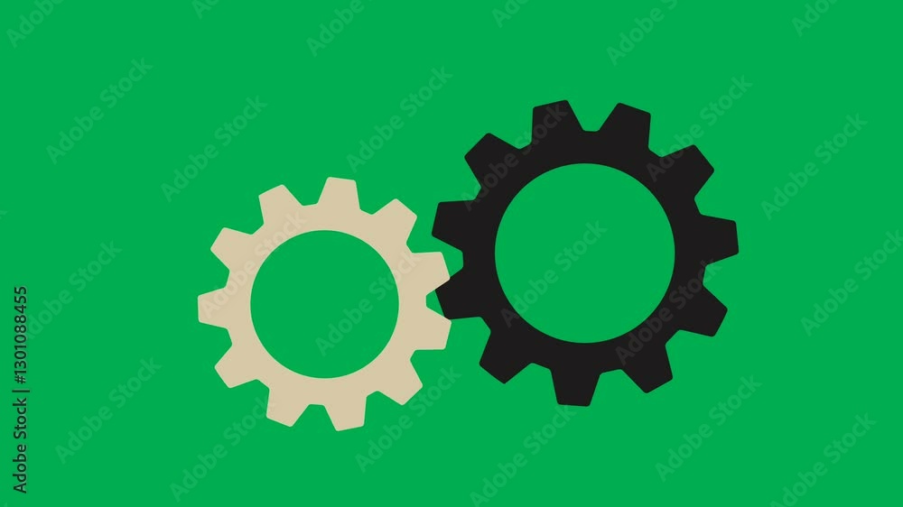 gears and cogs wheel animation on green screen gears and cogs wheel animation on green screen