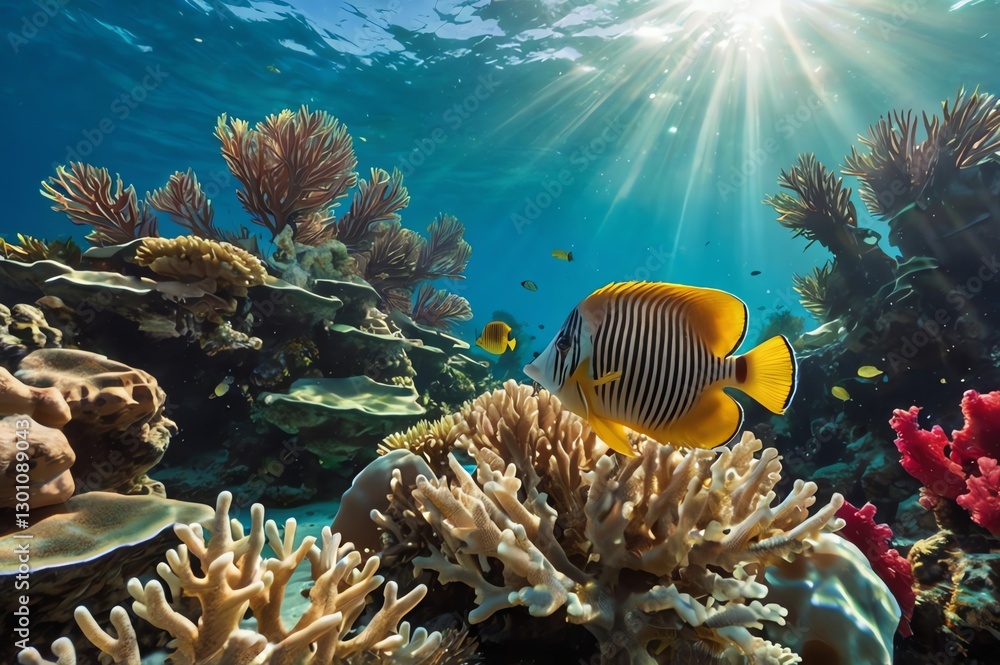 Fototapeta premium Vibrant Underwater Coral Reef