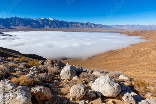 Wallpaper Mural A thick cloud of smog rolling over a mountain valley, affecting the visibility of the landscape Torontodigital.ca