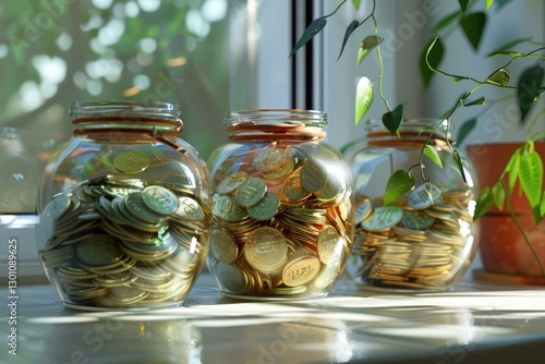 Wallpaper Mural High Resolution of College Funds in Jar Arrangement Torontodigital.ca