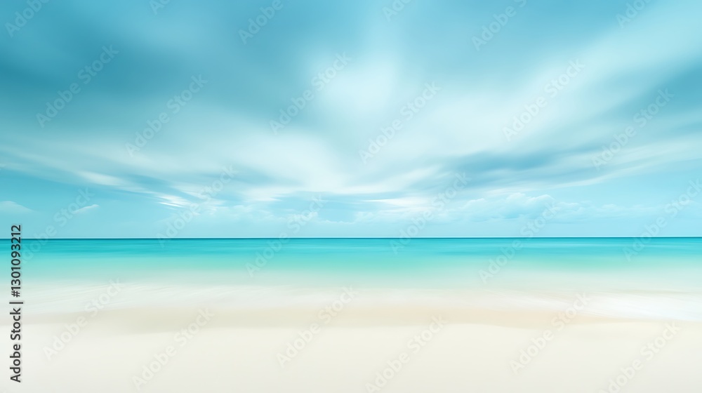 Obraz premium A serene blurred image of a beautiful beach and sky