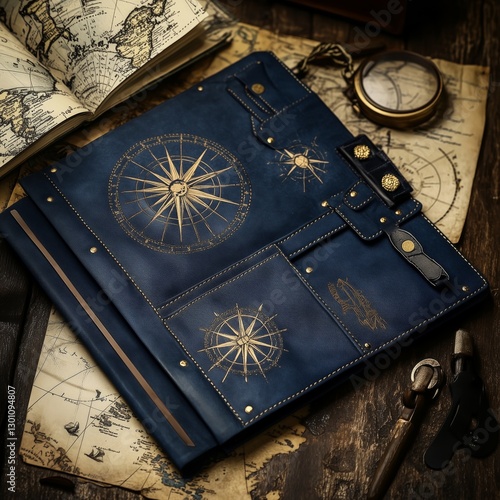 Retro maritime themed notebook photo