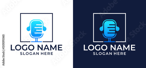 Minimalist podcast radio logo icon. Vector illustration.