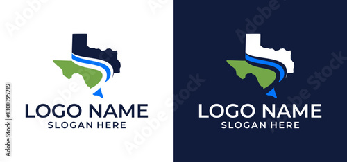 Canvas-taulu River Texas company vector logo illustration, simple and memorable