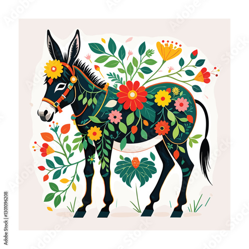 Illustration animal donkey vector