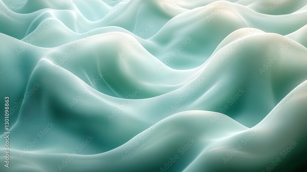 Obraz premium Trendy mint abstract background with light and shadows, simulating a caustic effect.