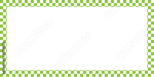 Checkers frame, border in line art style geometric seamless pattern. 