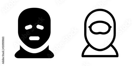  Face Mask Balaclava Outline Coloring Page Line Art Drawing