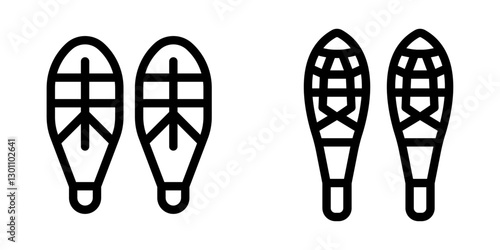 Snowshoes Vector Icon Set – Winter Sports, Outdoor & Cold Weather Gear