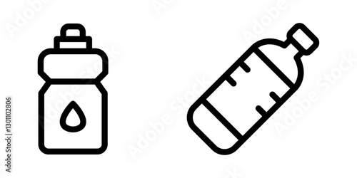 Water Bottle Vector Icon Set – Hydration, Fitness & Everyday Essentials
