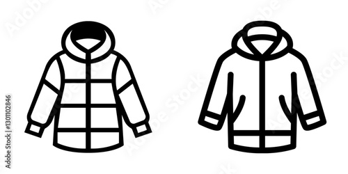 Winter Coat Vector Icon Set – Outerwear, Fashion & Cold Weather Essentials
