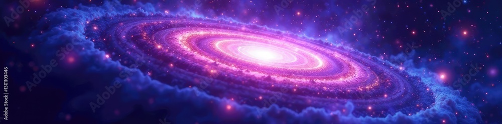 Obraz premium Swirling purple and blue gas clouds in a distant galaxy, space, galaxy-background