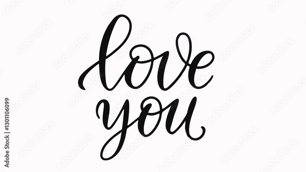 A minimalist hand-lettered 'Love You' in a modern calligraphy style, with a pastel-colored heart in the background A minimalist hand-lettered 'Love You' in a modern calligraphy style, with a pastel-colored heart in the background