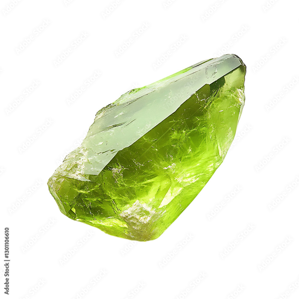 Fototapeta premium A Smooth Peridot Gemstone Isolated on Transparent Background