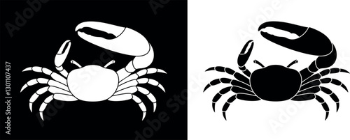 Fiddler crab. Logo. Isolated crab on white background