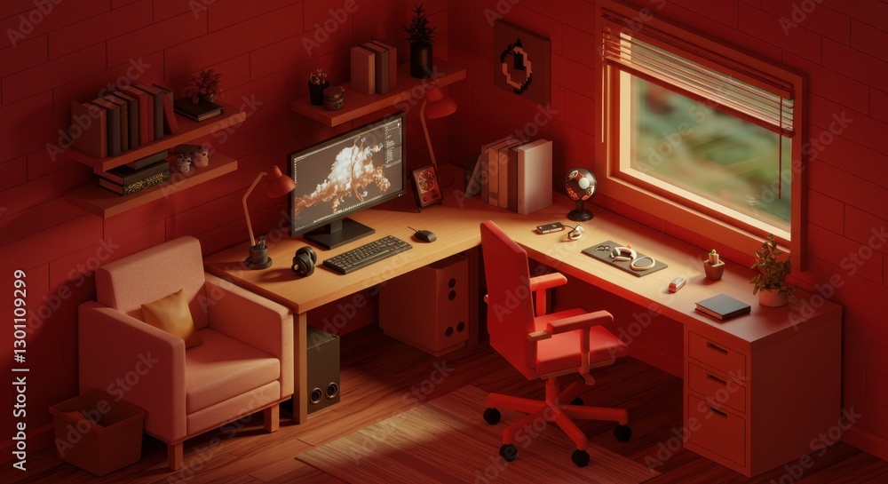 Cozy Home Office with Reading Nook Cozy Home Office with Reading Nook
