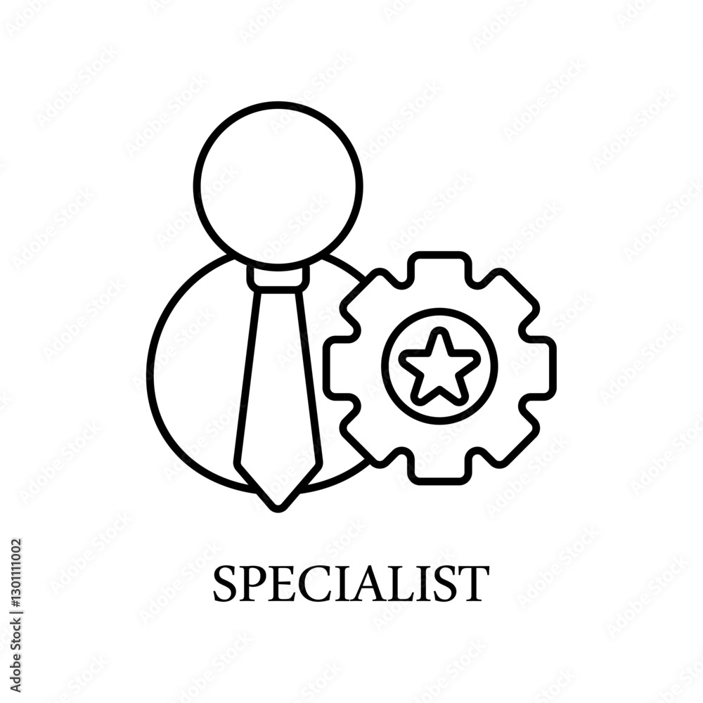 Obraz premium Icon a specialist, isolated against a clean background.