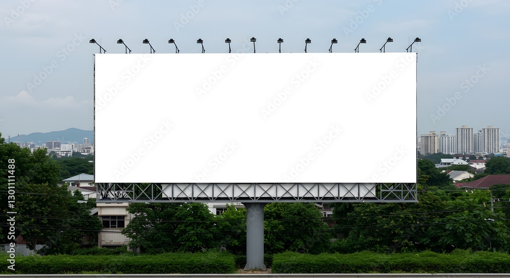 Fototapeta premium A billboard with a blank ad space. Marketing and Advertising. copyspace. textspace