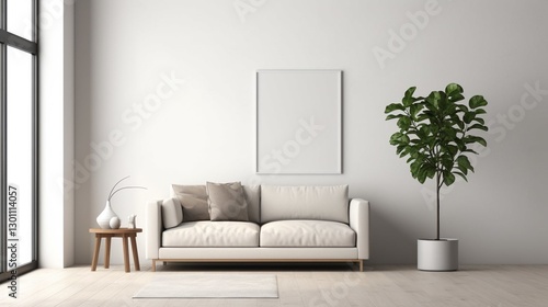 Modern Living Room with Sofa, Fresh and Clean Minimalist Living Room