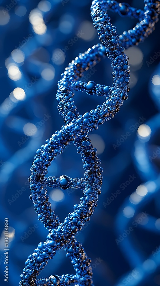 Blue DNA helix, abstract background Blue DNA helix, abstract background