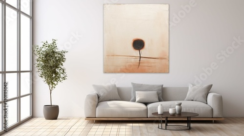 Modern living room with sofa, Minimalist living room aesthetic